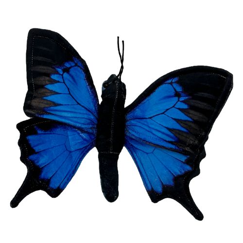 Ulysses Butterfly plushie with electric-blue wings